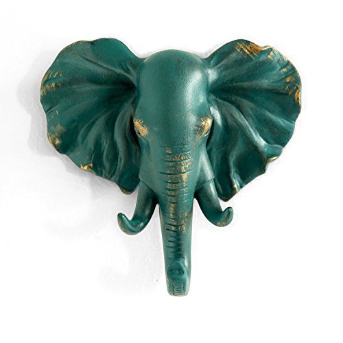 HERNGEE Elephant Head Single Wall Hook/Hanger Animal Shaped Coat Hat Hook Heavy Duty, Rustic, Decorative Gift, Rustic Bronze Color