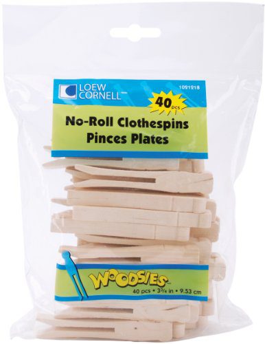Loew-Cornell 1021218 Simply Art Wood Flat Clothespins 40 ct.