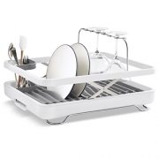 KOHLER Large Collapsible & Storable Dish Drying Rack with Wine Glass Holder