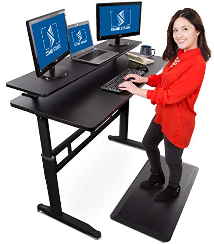 Stand Steady Tranzendesk 55 Inch Standing Desk with 55 Inch Clamp On Shelf