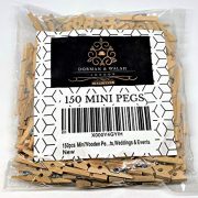 150pcs Natural Wooden Mini Clothespins for Holding Photo Paper, Dorman & Walsh Mini Pegs for Decorative Photo Wall, DIY Decoration's, Tiny Wooden Clothes Pegs, for Arts & Crafts, Weddings, Cocktails