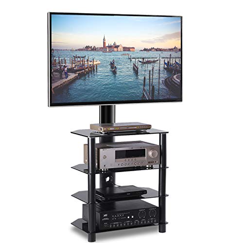 TAVR 4-Tiers Media Component TV Stand with Swivel Mount Audio Shelf