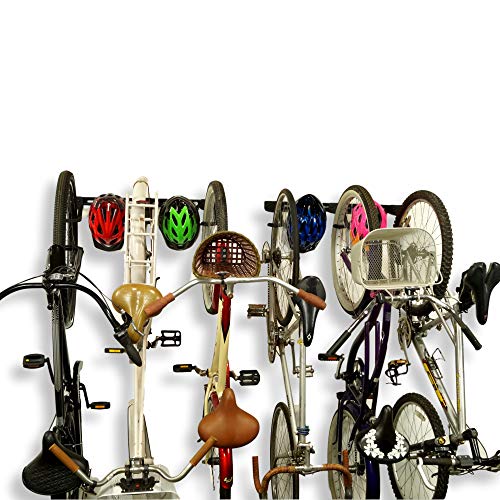 Koova Wall Mount Bike Storage Rack Garage Hanger for 6 Bicycles + Helmets