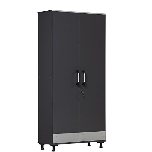 SystemBuild Boss Tall Storage Cabinet, Charcoal Gray