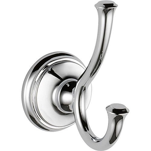 Delta Faucet Bathroom Accessories 79735 Cassidy Double Towel Hook, Polished Chrome