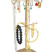 Owlgift Metal Crown Shaped Jewelry Tower Necklace Organizer Earrings Hanger Bracelet Display Tree Stand - Bronze