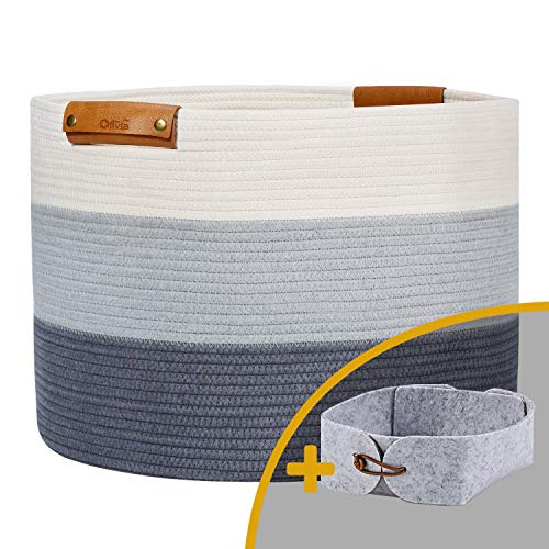 Extra Large Cotton Rope Woven Basket - The Ultimate Home Organization Solution