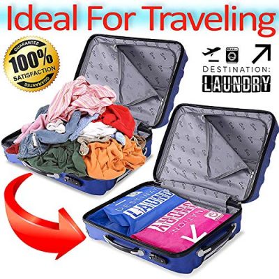 Travel Laundry Bag Red and Blue 2 Pcs, Large Heavy Duty Washable Dirty ...