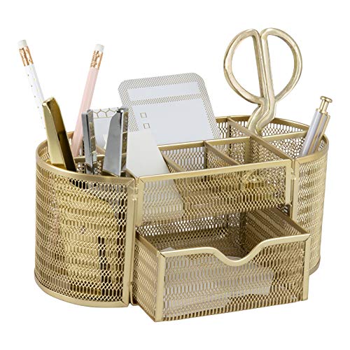 Beautiful Gold Desk Organizer - Made of Metal with Gold Finish