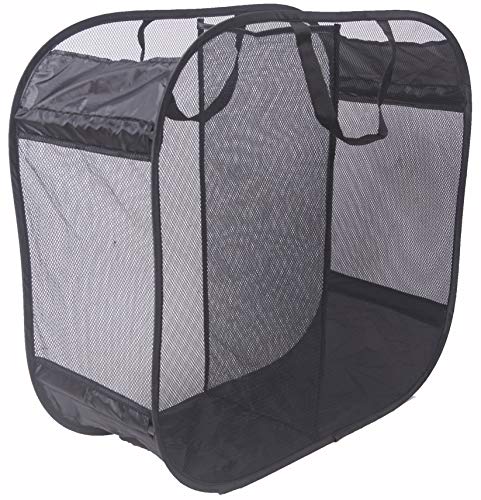Amelitory 2 Compartment Mesh Pop-up Laundry Hamper for Home