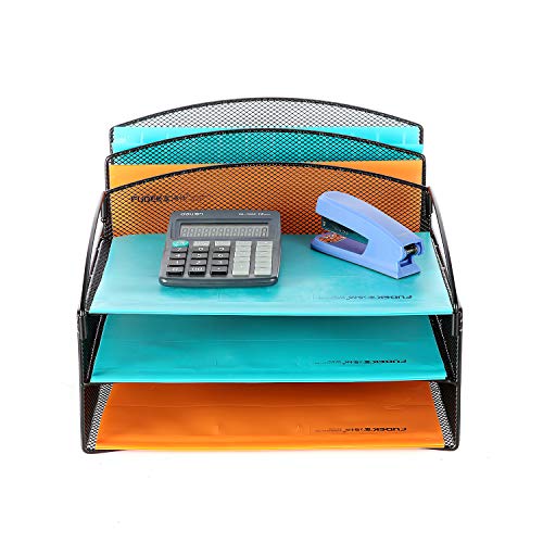 Veesun Desk Organizer,Mesh Desktop File Organizer Letter Paper Tray Holder