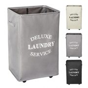 WOWLIVE Large Rolling Laundry Hamper with Wheels Collapsible Laundry Basket