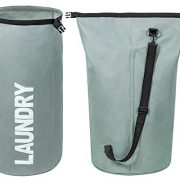 ZERO JET LAG Extra Large Laundry Hamper Collapsible Laundry Basket Tall Clothes Hamper Bag Waterproof Standing Laundry Bin Heavy Duty Laundry Liners (Green Grey)