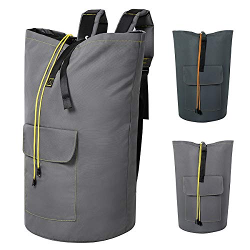 Chrislley 115L Extra Large Laundry Bags Backpack Laundry Hamper Backpack Collapsible Laundry Bag for College Dorm Hanging Laundry Hamper Bags with Adjustable Shoulder Straps (Light Grey,XL)