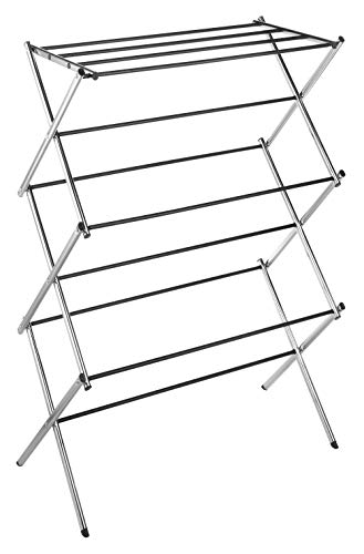 Whitmor 11-Bar Folding Clothes Top Shelf-Indoor and Outdoor-Chrome Drying Rack