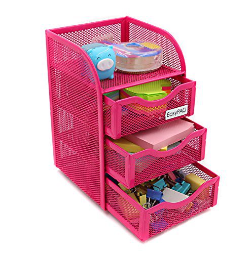 EasyPAG Mesh Desk Accessorie Organizer 3 Drawer Office Supplies Caddy