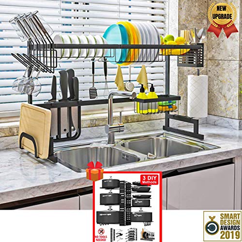 Topkitch Over The Sink Dish Drying Rack (34.5") black (New Upgrade)