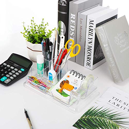 URbantin Desk Organizer, Pencil Holder Pen Holders, Acrylic Office Desk Supplies