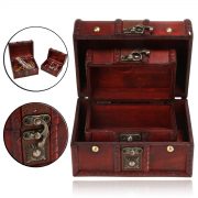 2Pcs Retro Wooden Jewelry Storage Box Small