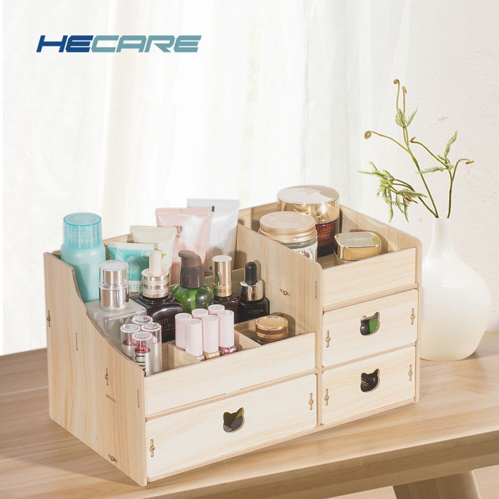 Wood Cosmetic Organizer Diy Assembly Wooden