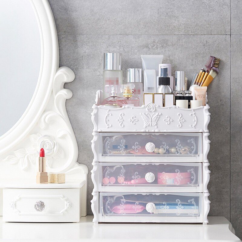 Fashion Plastic Cosmetic Drawer Container Makeup Organizer Box