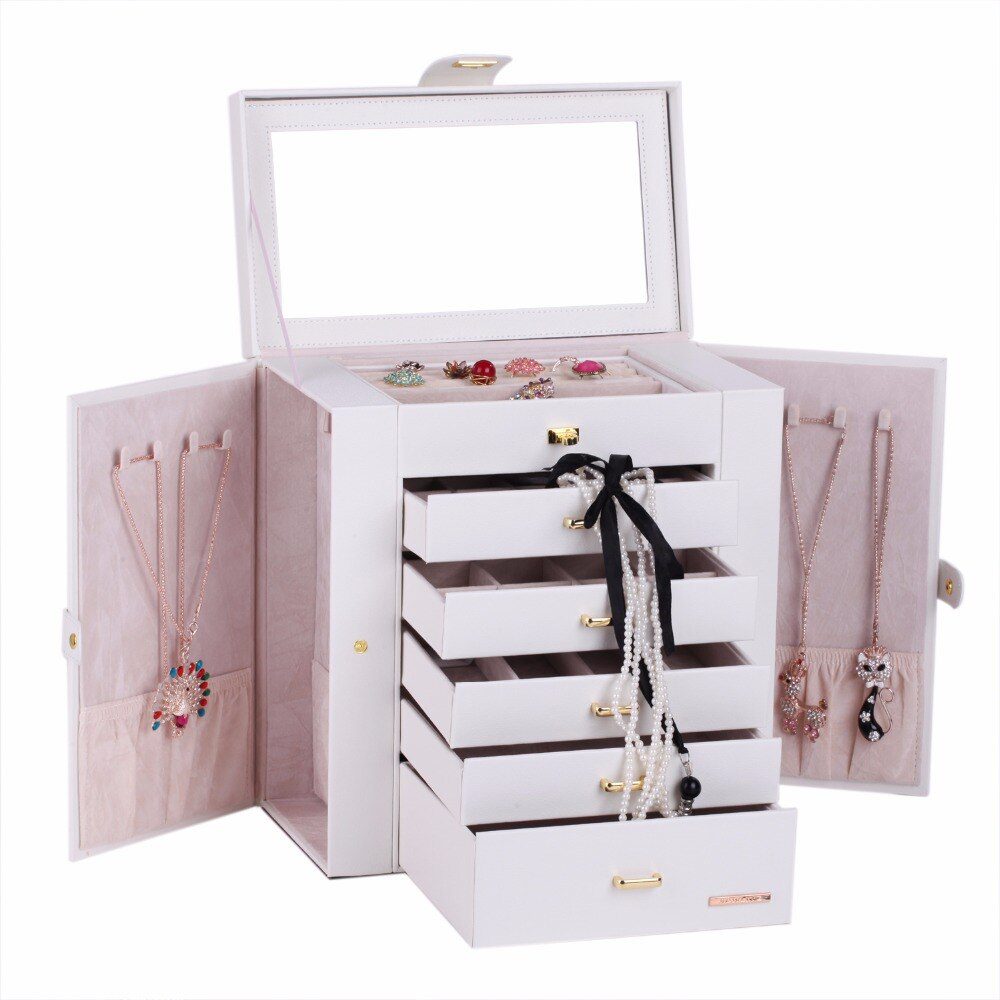 Jewelry Box Big Butterfly Cosmetic Chest Mirrored