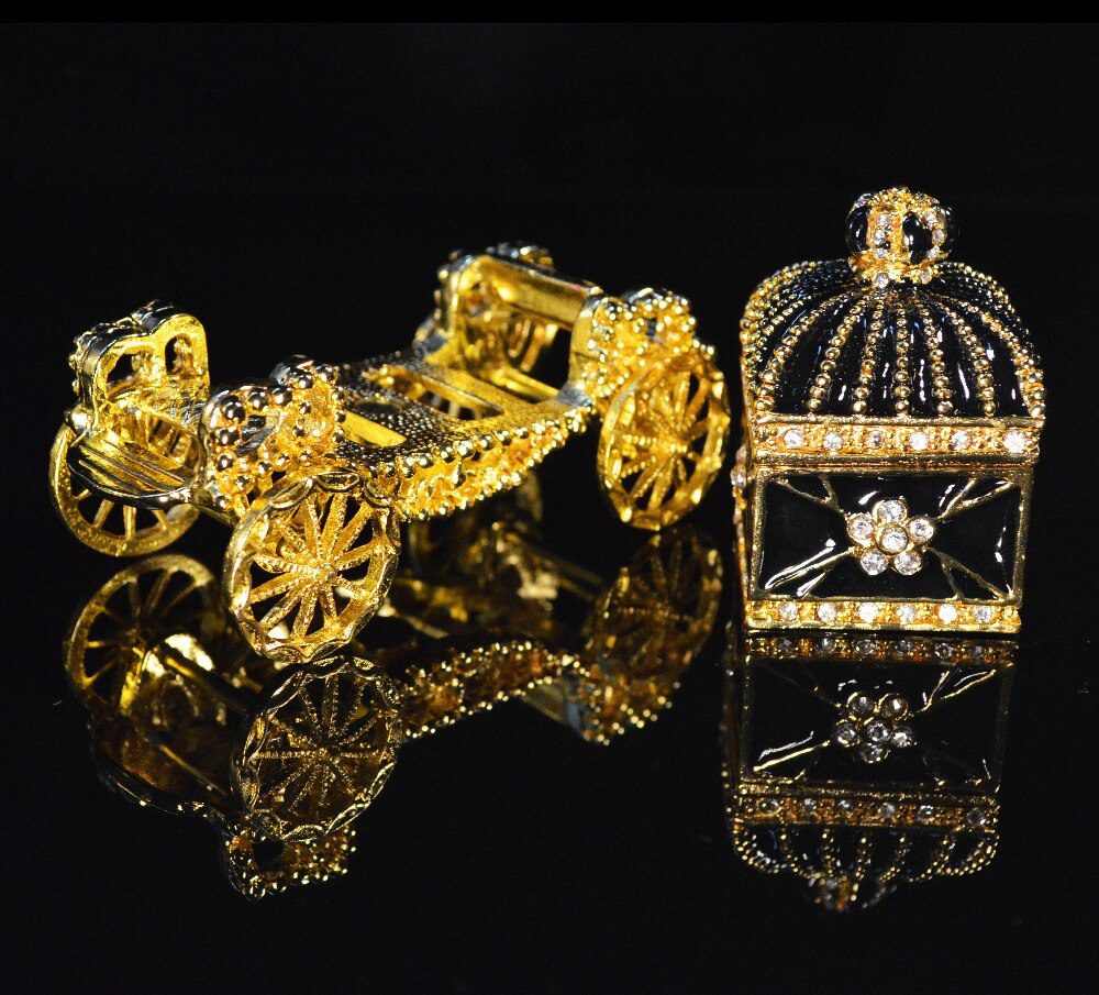 Europe art craft beautiful carriage jewelry box