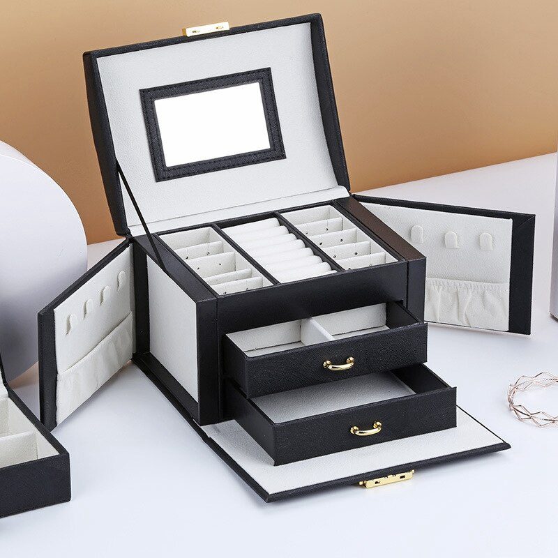 Jewelry Box Large Capacity Leather Storage Jewelry Box