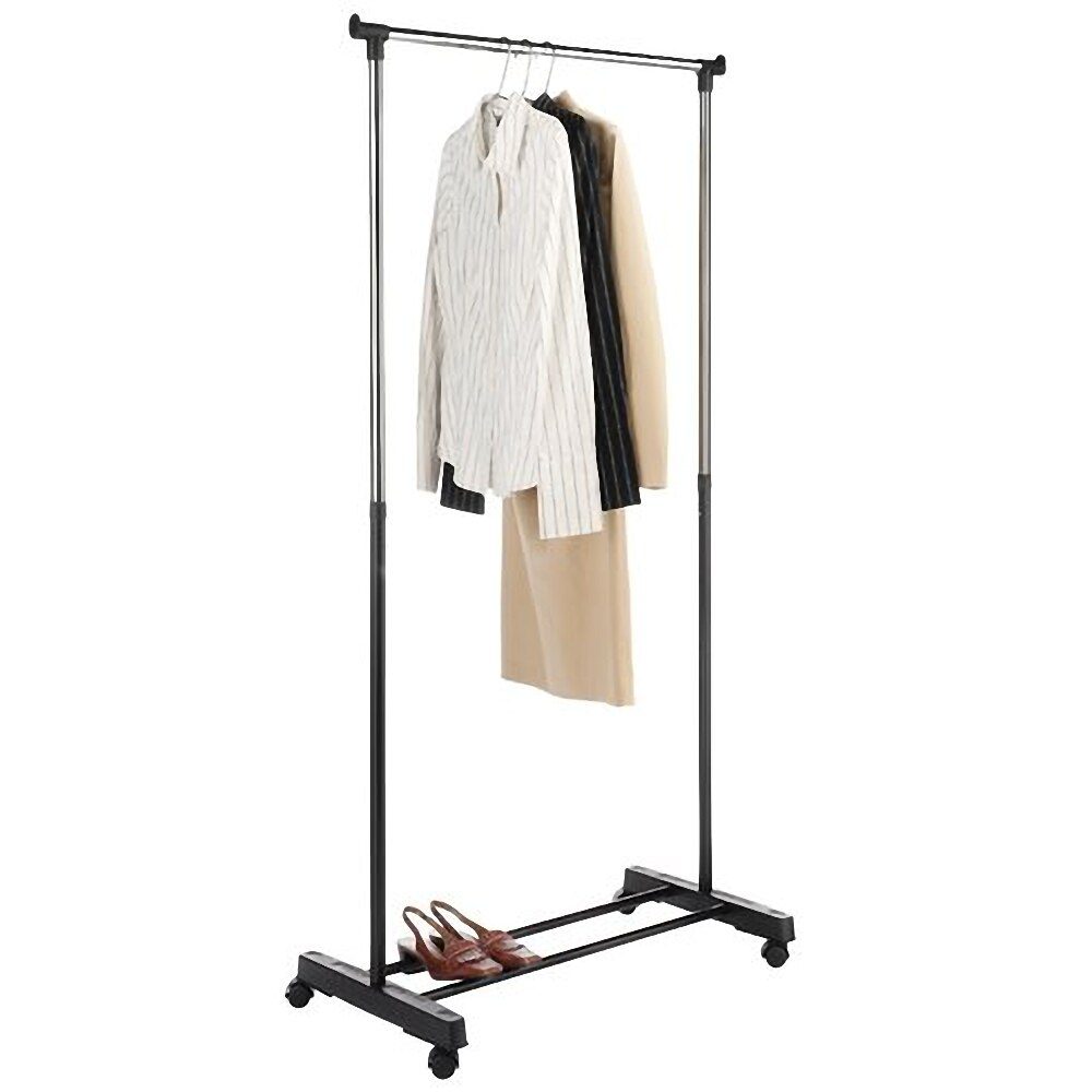 Dual-bar Vertical & Horizontal Stretching Stand Clothes Rack