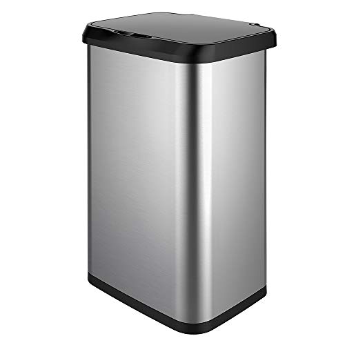 GLAD Extra Capacity Stainless Steel Sensor Trash Can