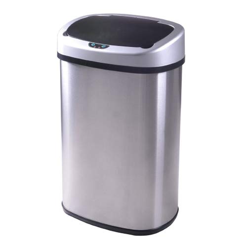 13 Gallon Touch-Free Automatic Stainless-Steel Trash