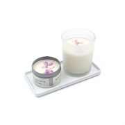 Floatant Small Ceramic Candle Tray Rectangle White Sink Tray Perfume