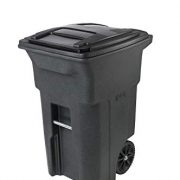 2-Wheeled Trash Can with Attached Lid