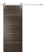 Barn Sliding Brown Door 42 x 84 with Stainless Steel Hardware