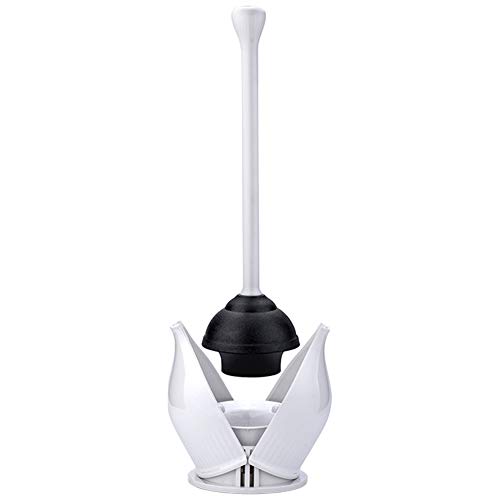 Hideaway Compact Toilet Plunger and Canister-White