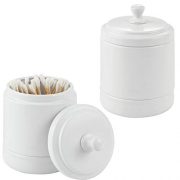mDesign Metal Bathroom Vanity Storage Organizer Canister Jar