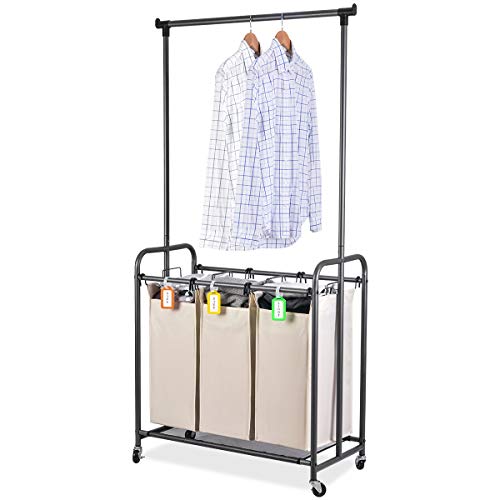 XCSOURCE Laundry Sorter with Hanging Bar