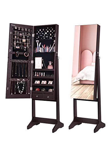 Jewelry Cabinet with Full-Length Mirror