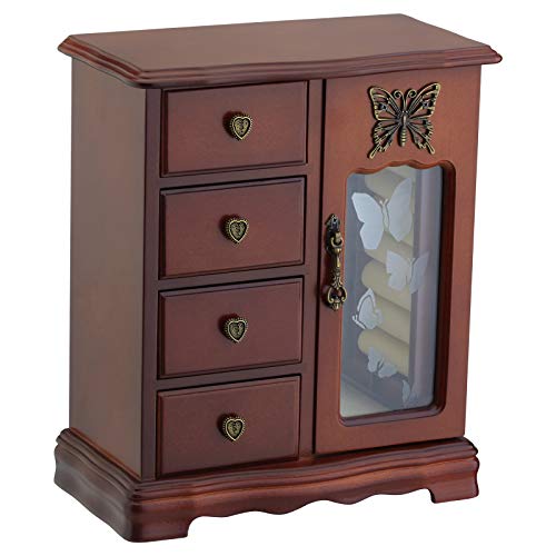 Wooden Jewelry Box Makeup and Organizer