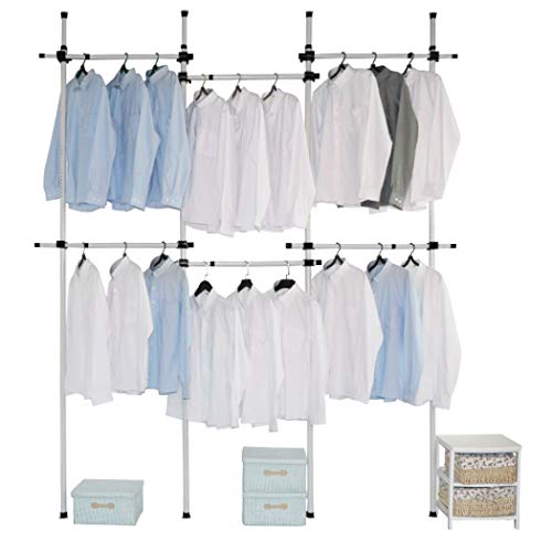 6 Tier Adjustable Closet Rod Rail Garment Rack - Your Perfect Space-Saving Solution