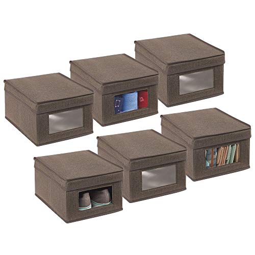 mDesign Soft Fabric Stackable Closet Storage Organizer Box