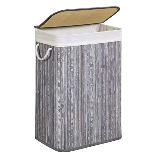 SONGMICS Bamboo Laundry Hamper with Lid