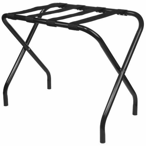 King's Brand Furniture-Black Metal Foldable Luggage