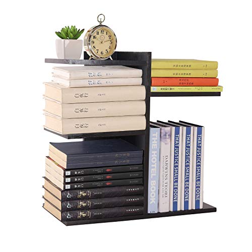 YCOCO Desktop Shelf Bookshelf,Wood Countertop Bookcase