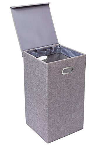 Single Laundry Hamper with Lid and Removable Liner