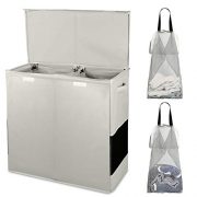 Double Laundry Hamper with Lid and Removable Laundry Bags