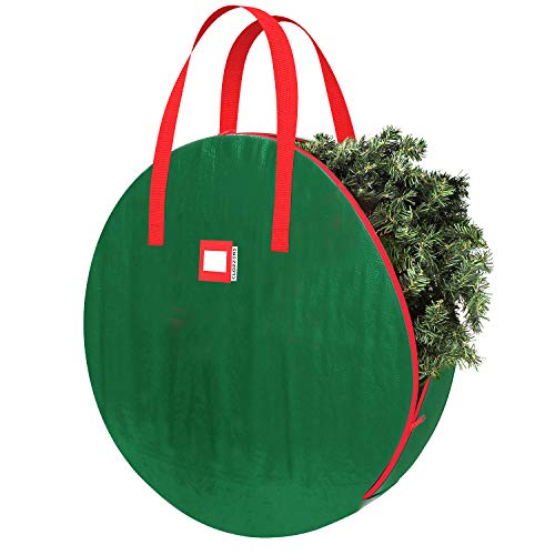 Christmas Wreath and Garland Bag with Durable Zippered Closure