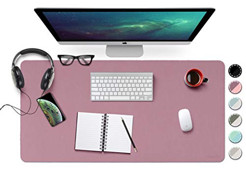 Purple/Pink Leather Desk Pad Dual Sided