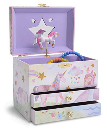 Jewelkeeper Musical Jewelry Box with 2 Pullout Drawers
