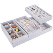 Mebbay Drawer Organizer 4 in One Stackable Jewelry Trays